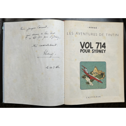 Vol 714 pour Sydney + dédicace Hergé Unique !